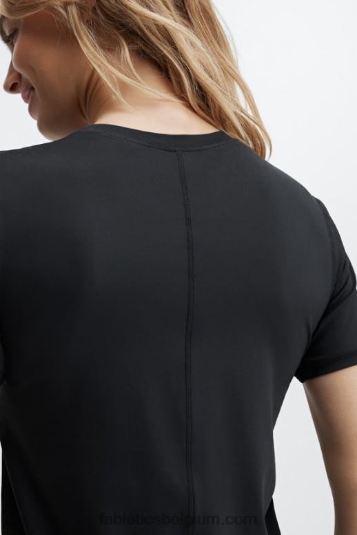 zwart vrouwen phoenix lite top met korte mouwen Fabletics LH20J1975