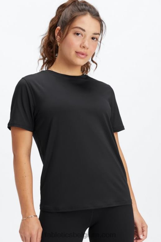zwart vrouwen phoenix lite top met korte mouwen Fabletics LH20J1977