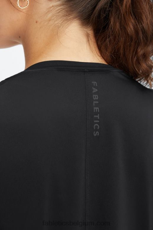 zwart vrouwen phoenix lite top met korte mouwen Fabletics LH20J1977