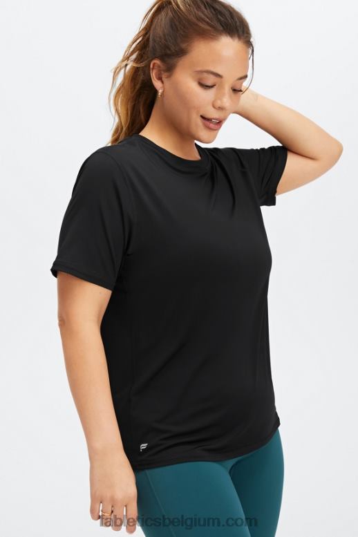 zwart vrouwen phoenix lite top met korte mouwen Fabletics LH20J2027