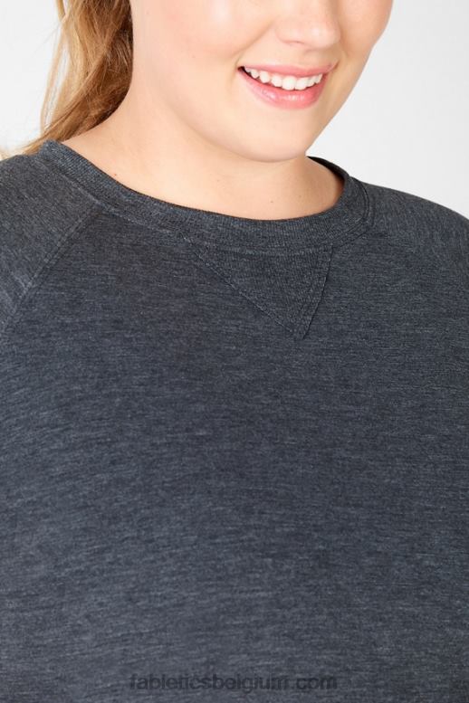 zwarte heide vrouwen loveday T-shirt met raglanmouwen en korte mouwen Fabletics LH20J2106