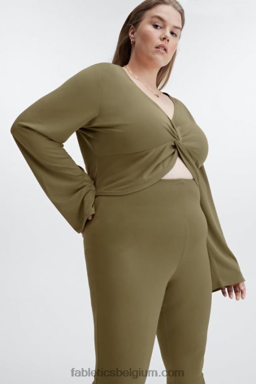 Nachtuil vrouwen gladde gebreide top met gedraaide voorkant Fabletics LH20J2668