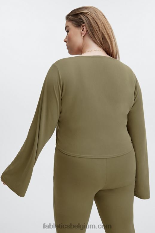 Nachtuil vrouwen gladde gebreide top met gedraaide voorkant Fabletics LH20J2668