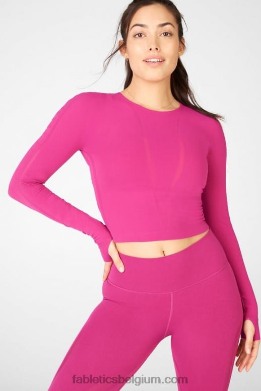 Very berry vrouwen corey sculptgebreide top met lange mouwen Fabletics LH20J2698