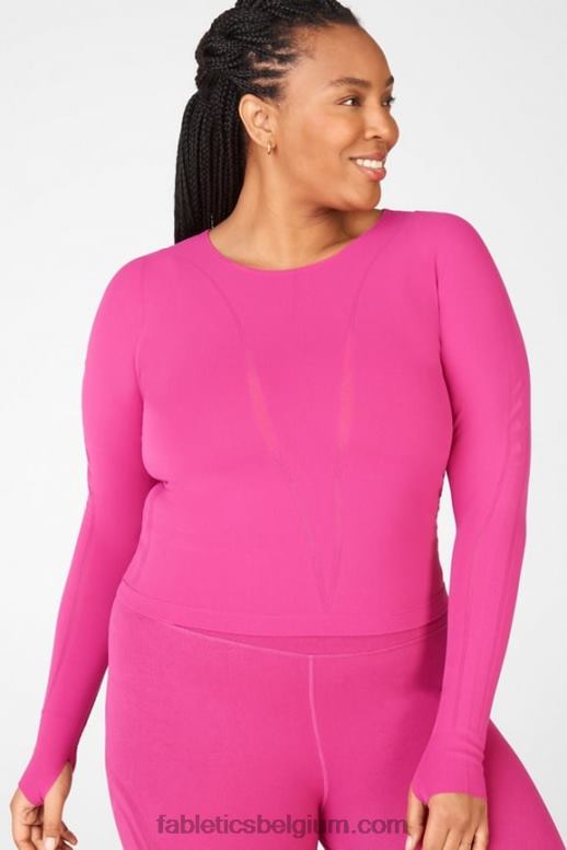Very berry vrouwen corey sculptgebreide top met lange mouwen Fabletics LH20J2699