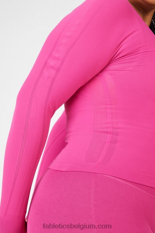 Very berry vrouwen corey sculptgebreide top met lange mouwen Fabletics LH20J2699