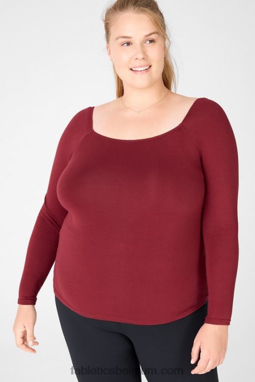 arroyo rood vrouwen kinsley top met lange mouwen Fabletics LH20J2724