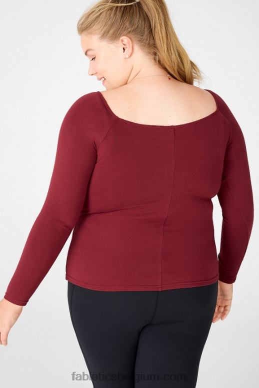 arroyo rood vrouwen kinsley top met lange mouwen Fabletics LH20J2724