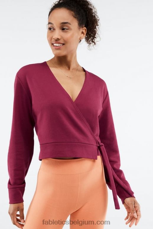 cherry burst/frisse abrikoos vrouwen mandy top met striksluiting Fabletics LH20J2694