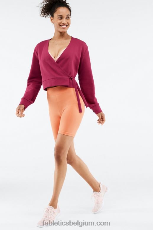 cherry burst/frisse abrikoos vrouwen mandy top met striksluiting Fabletics LH20J2694