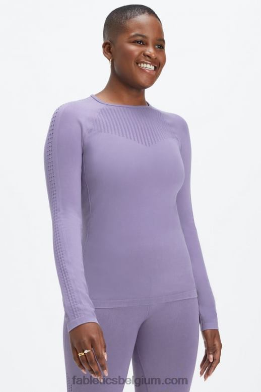 gewassen viooltje vrouwen sync naadloze top met lange mouwen Fabletics LH20J2593