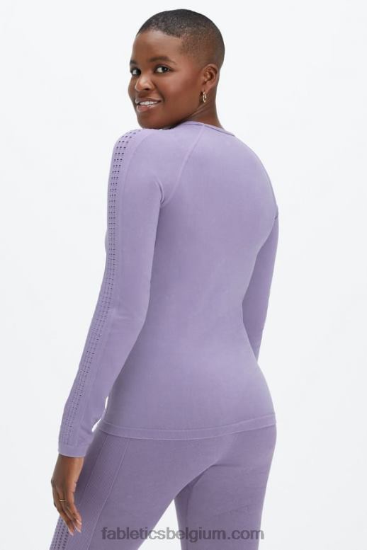 gewassen viooltje vrouwen sync naadloze top met lange mouwen Fabletics LH20J2593