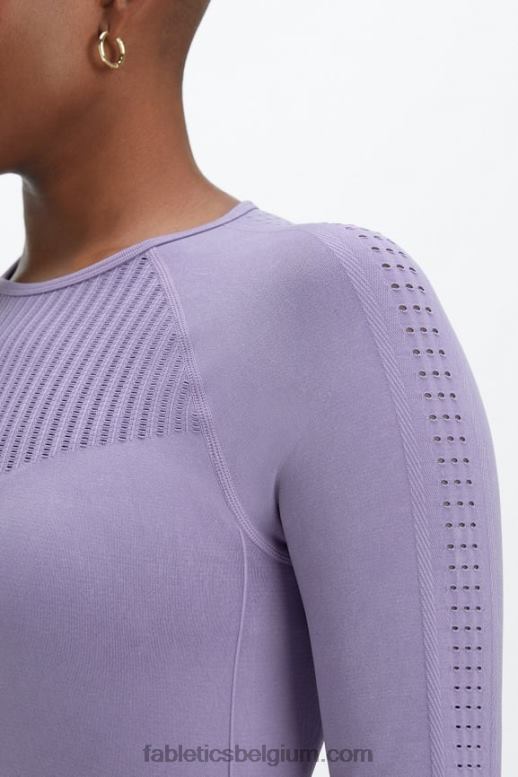 gewassen viooltje vrouwen sync naadloze top met lange mouwen Fabletics LH20J2593