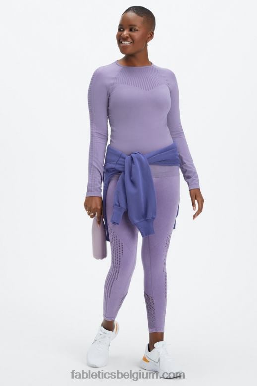 gewassen viooltje vrouwen sync naadloze top met lange mouwen Fabletics LH20J2593