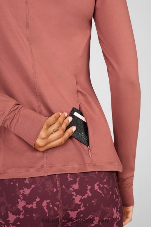 kersen mokka vrouwen feniks top met lange mouwen Fabletics LH20J2721