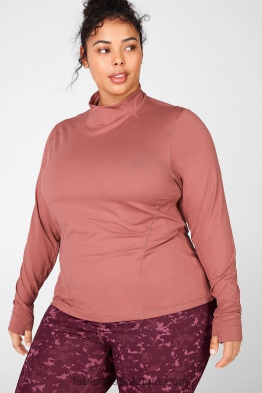 kersen mokka vrouwen feniks top met lange mouwen Fabletics LH20J2722