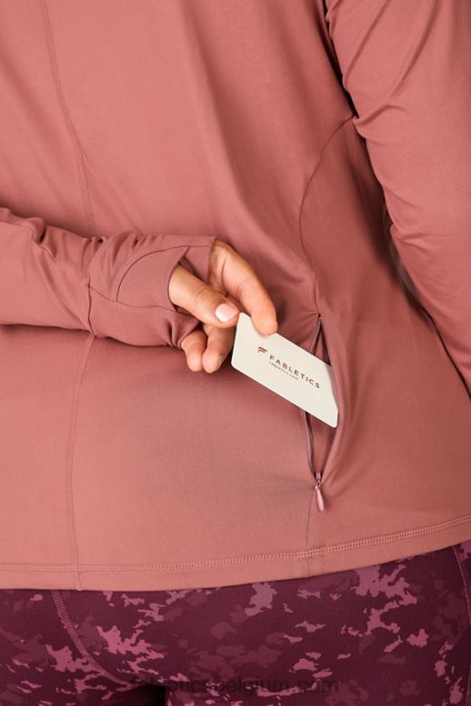 kersen mokka vrouwen feniks top met lange mouwen Fabletics LH20J2722