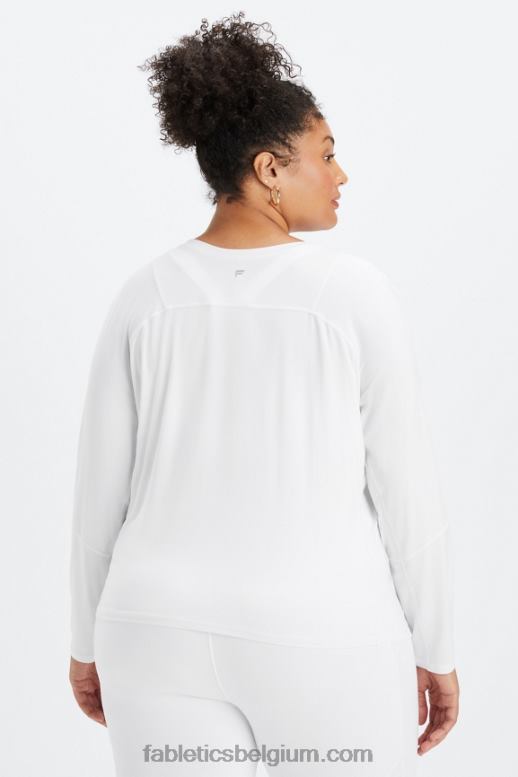 klassieke wit/zwart knock-out vrouwen phoenix lite top met lange mouwen Fabletics LH20J2612