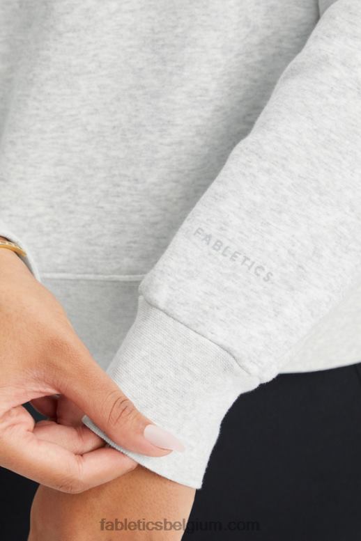 lichtgrijze heide vrouwen catarina pullover met opstaande kraag en rits Fabletics LH20J2644