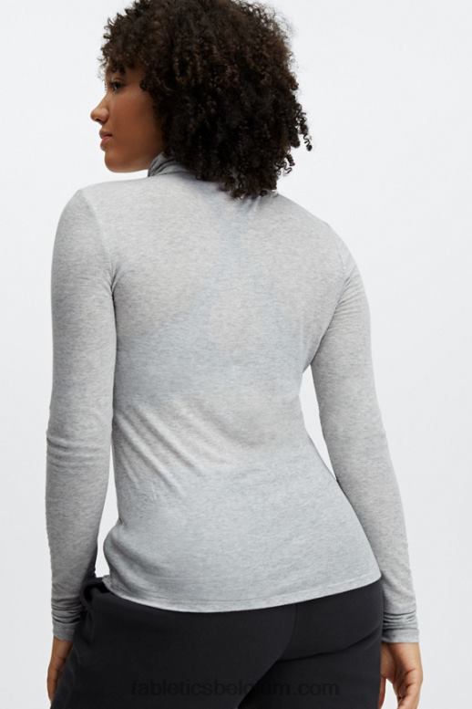 lichtgrijze heide vrouwen jess T-shirt met lange mouwen Fabletics LH20J2732