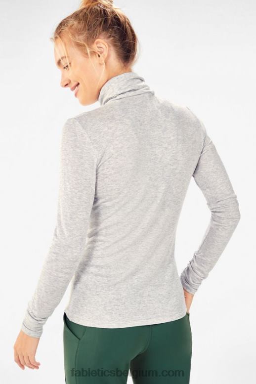 lichtgrijze heide vrouwen jess coltrui met lange mouwen Fabletics LH20J2675