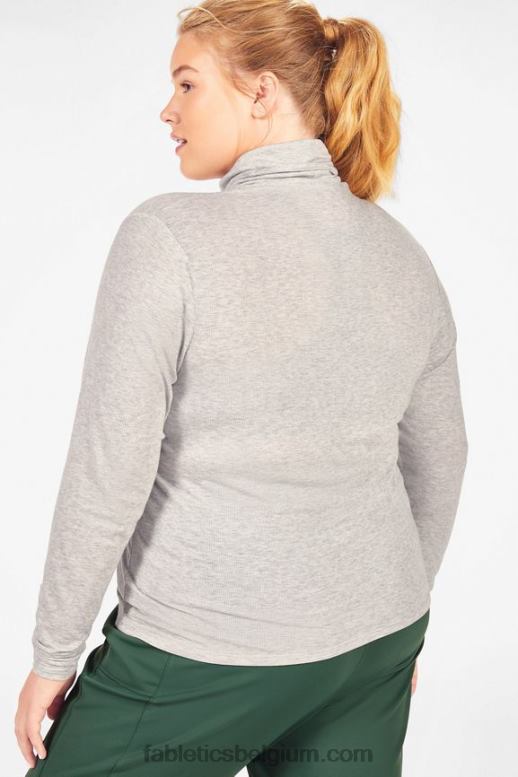 lichtgrijze heide vrouwen jess coltrui met lange mouwen Fabletics LH20J2676