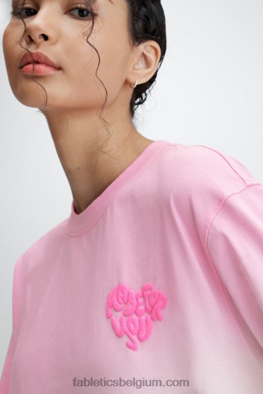 lieverd roze/wit vrouwen vriendje T-shirt met lange mouwen Fabletics LH20J2606