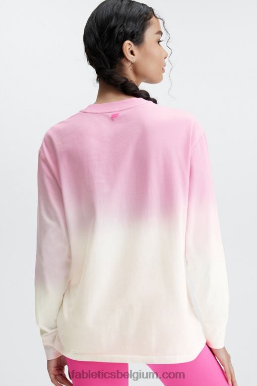lieverd roze/wit vrouwen vriendje T-shirt met lange mouwen Fabletics LH20J2606