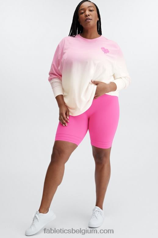 lieverd roze/wit vrouwen vriendje T-shirt met lange mouwen Fabletics LH20J2607