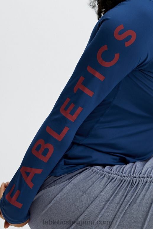 marine pioen/rio rood vrouwen phoenix lite top met lange mouwen Fabletics LH20J2618