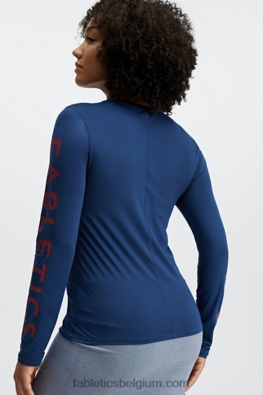 marine pioen/rio rood vrouwen phoenix lite top met lange mouwen Fabletics LH20J2618