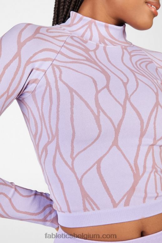 mat lila/roze wolk vrouwen courtney naadloze top met lange mouwen Fabletics LH20J2702