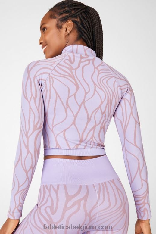 mat lila/roze wolk vrouwen courtney naadloze top met lange mouwen Fabletics LH20J2702