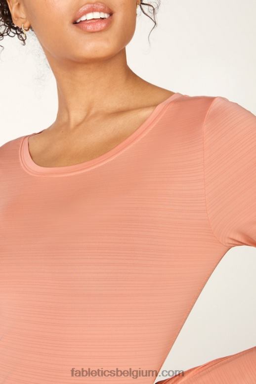 perzikachtig vrouwen milieubewust T-shirt met lange mouwen Fabletics LH20J2717