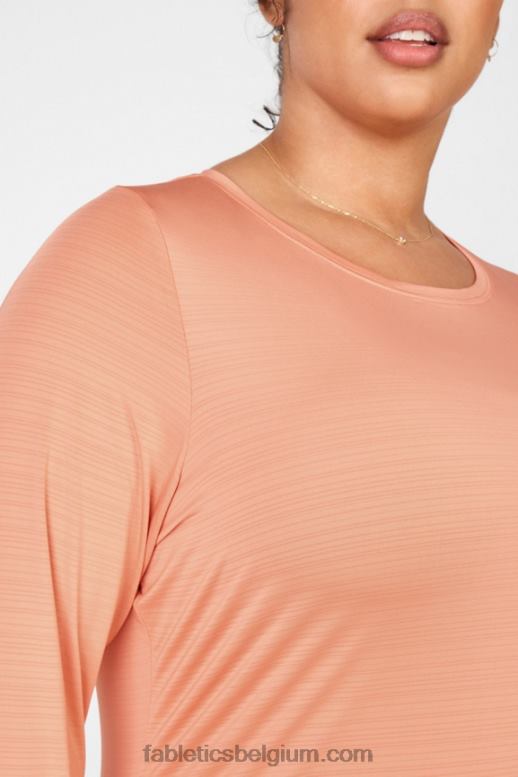 perzikachtig vrouwen milieubewust T-shirt met lange mouwen Fabletics LH20J2718
