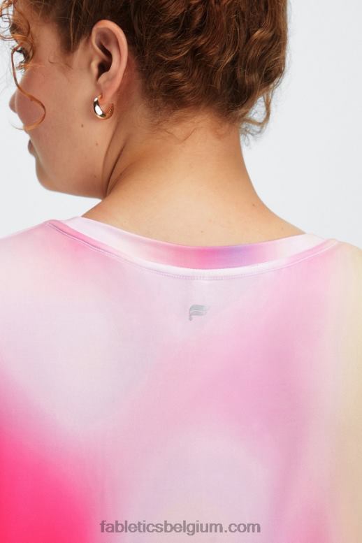 pluche roze ombre vrouwen dry-flex T-shirt met lange mouwen Fabletics LH20J2603