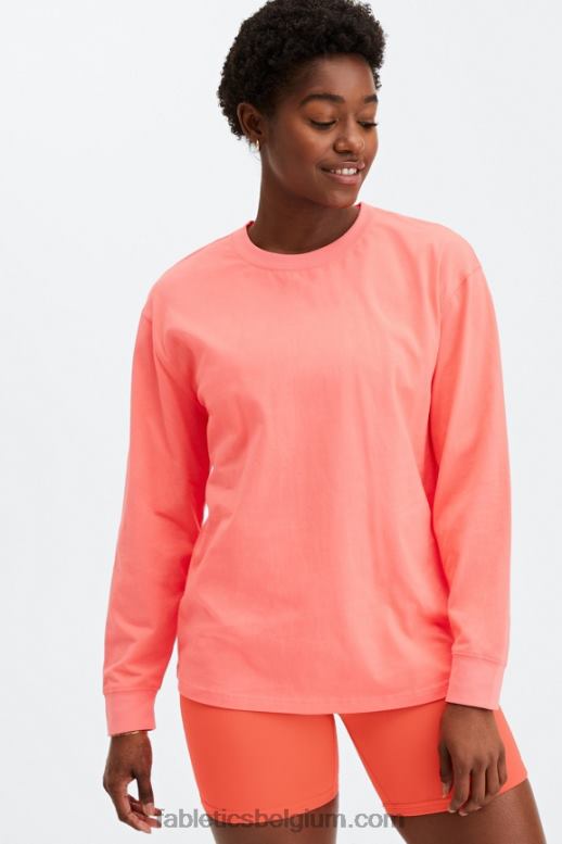 stoffige inferno vrouwen Boyfriend T-shirt met lange mouwen Fabletics LH20J2664