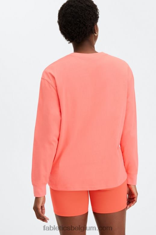 stoffige inferno vrouwen Boyfriend T-shirt met lange mouwen Fabletics LH20J2664