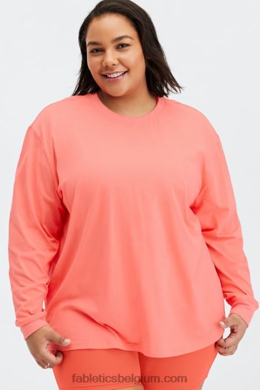 stoffige inferno vrouwen Boyfriend T-shirt met lange mouwen Fabletics LH20J2665