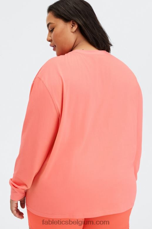 stoffige inferno vrouwen Boyfriend T-shirt met lange mouwen Fabletics LH20J2665