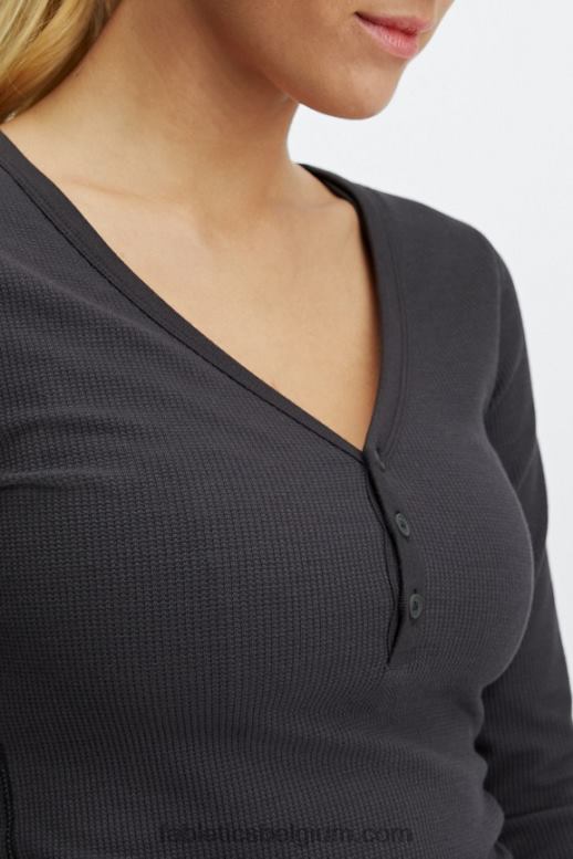 tin vrouwen wafel henley met lange mouwen Fabletics LH20J2649