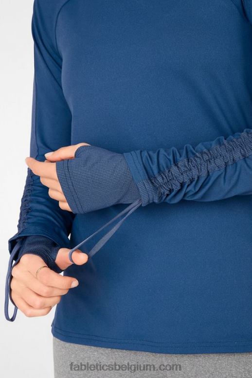 vreedzaam blauw vrouwen cashel verstelbare top met lange mouwen ii Fabletics LH20J2728