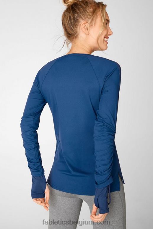 vreedzaam blauw vrouwen cashel verstelbare top met lange mouwen ii Fabletics LH20J2728