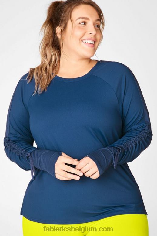 vreedzaam blauw vrouwen cashel verstelbare top met lange mouwen ii Fabletics LH20J2729