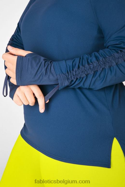 vreedzaam blauw vrouwen cashel verstelbare top met lange mouwen ii Fabletics LH20J2729