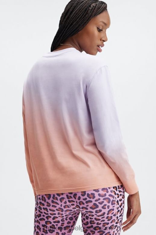 wazige iris/roze tint dip dye vrouwen vriendje T-shirt met lange mouwen Fabletics LH20J2605