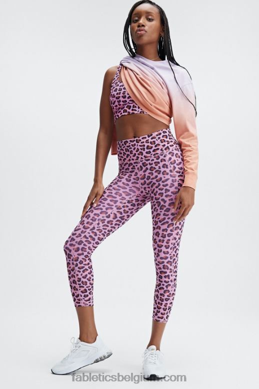 wazige iris/roze tint dip dye vrouwen vriendje T-shirt met lange mouwen Fabletics LH20J2605