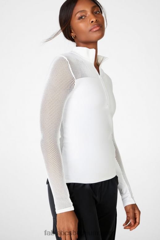 wit vrouwen arleta sculptknit top met lange mouwen Fabletics LH20J2719