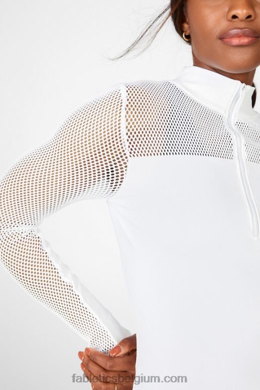 wit vrouwen arleta sculptknit top met lange mouwen Fabletics LH20J2719