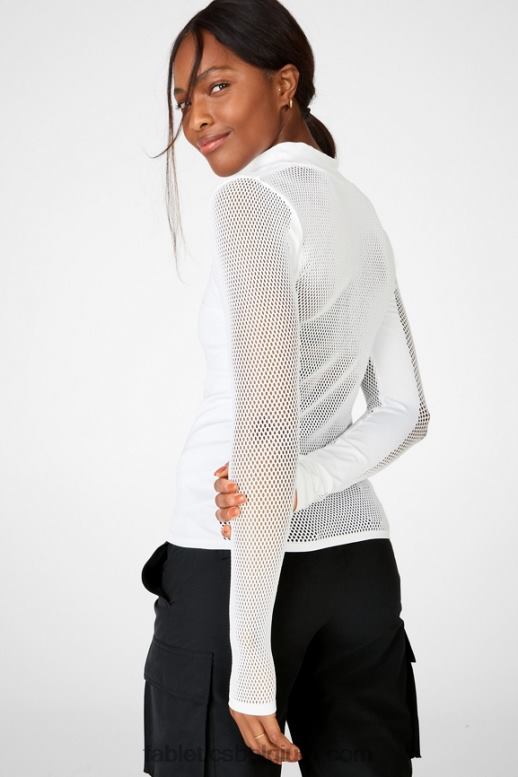 wit vrouwen arleta sculptknit top met lange mouwen Fabletics LH20J2719